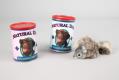 Image of Props from Almost Live! Fake dog food cans and squirrel from 